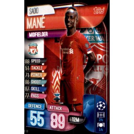 Sadio Mané Liverpool LIV 10 Match Attax Champions 2019-20