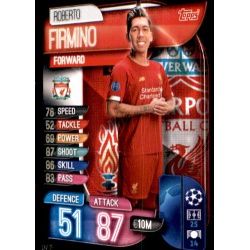 Roberto Firmino Liverpool LIV 11 Match Attax Champions 2019-20