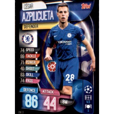 César Azpilicueta Chelsea CHE 3 Match Attax Champions 2019-20