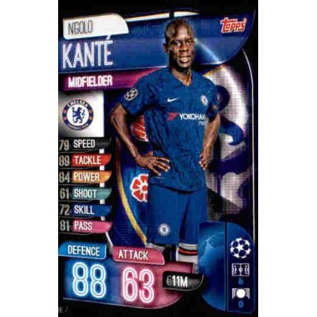 Carte card topps crystal 2019 2020 champions league CHELSEA MASTER 109 KANTE 