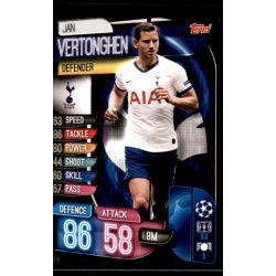 Jan Vertonghen Tottenham Hotspur TOT 6 Match Attax Champions 2019-20