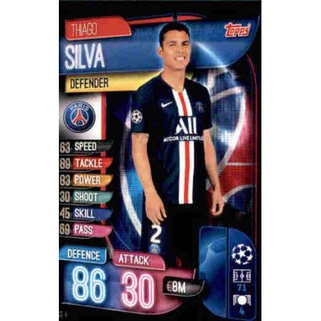 Thiago Silva Paris Saint-Germain PSG 4 Match Attax Champions 2019-20