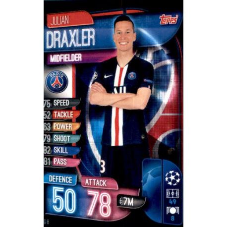 Julian Draxler Paris Saint-Germain PSG 8 Match Attax Champions 2019-20