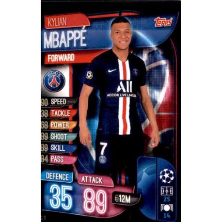 Kylian Mbappé Paris Saint-Germain PSG 10 Match Attax Champions 2019-20