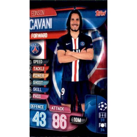 Edinson Cavani Paris Saint-Germain PSG 11 Match Attax Champions 2019-20