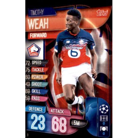 Timothy Weah LOSC Lille LIL 9 Match Attax Champions 2019-20