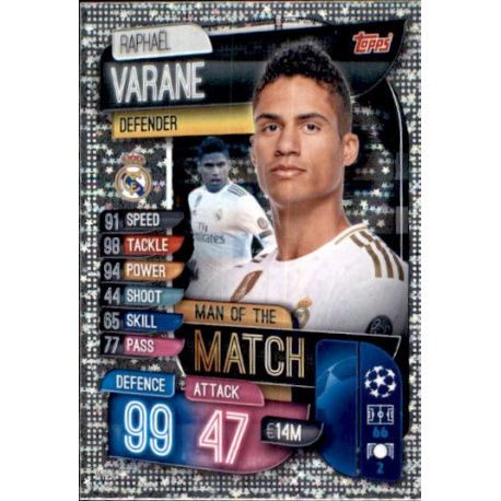 Raphael Varane Man Of The Match Real Madrid M REA Match Attax Champions 2019-20