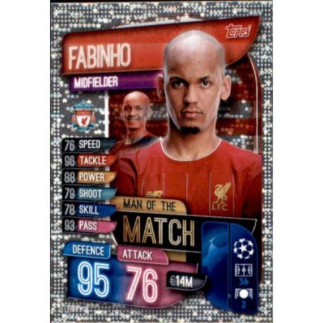 Fabinho Man Of The Match Liverpool M LIV Match Attax Champions 2019-20