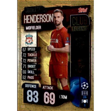 Jordan Henderson Club Legend Liverpool CL 2 Match Attax Champions 2019-20