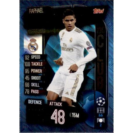 Raphael Varane 100 Club Real Madrid CLU 2 Match Attax Champions 2019-20