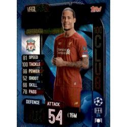 Virgil Van Dijk 100 Club Liverpool CLU 3 Match Attax Champions 2019-20