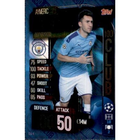 Aymeric Laporte 100 Club Manchester City CLU 4 Match Attax Champions 2019-20