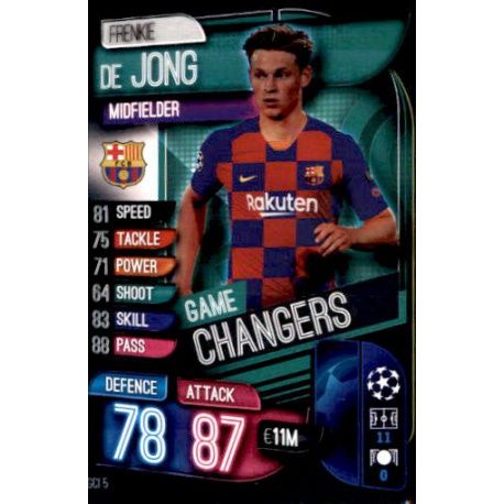 Frenkie De Jong Game Changers Barcelona GCI 5 Match Attax Champions 2019-20