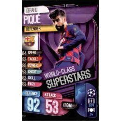 Gerard Piqué World Class Superstars Barcelona WCI 1 Match Attax Champions 2019-20