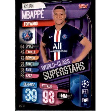 Kylian Mbappé World Class Superstars Paris Saint-Germain WCI 11 Match Attax Champions 2019-20