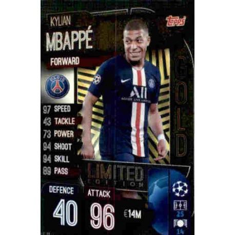 Kylian Mbappé Limited Edition Paris Saint-Germain LE 11 Match Attax Champions 2019-20