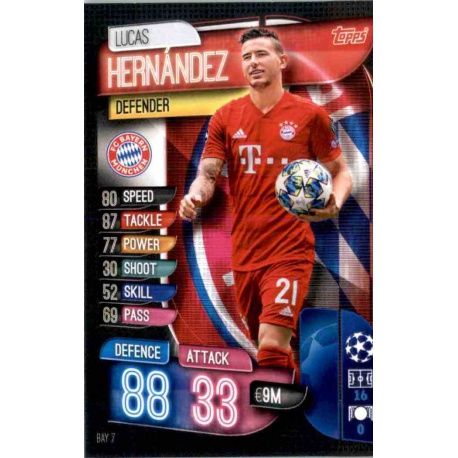 Lucas Hernández Bayern Munich BAY 7 Match Attax Champions 2019-20