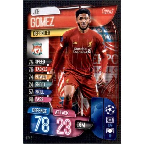 Joe Gómez Liverpool LIV 6 Match Attax Champions 2019-20