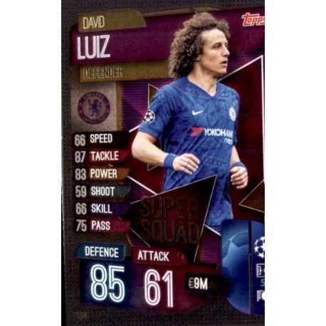 David Luiz Super Squad Chelsea SS 4 Match Attax Champions 2019-20