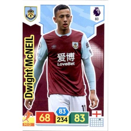 Dwight McNeil Burnley 83 Adrenalyn XL Premier League 2019-20