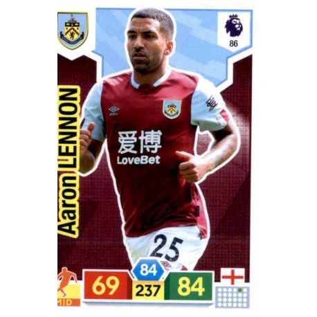 Aaron Lennon Burnley 86 Adrenalyn XL Premier League 2019-20