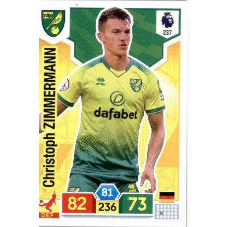 Christoph Zimmermann Norwich City 237 Adrenalyn XL Premier League 2019-20