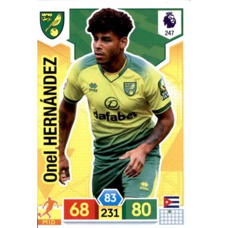 Onel Hernández Norwich City 247 Adrenalyn XL Premier League 2019-20