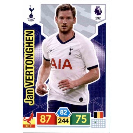 Jan Vertonghen Tottenham Hotspur 292 Adrenalyn XL Premier League 2019-20