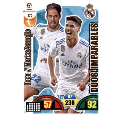 Isco / Marco Asensio Real Madrid 270 Cards Básicas 2017-18