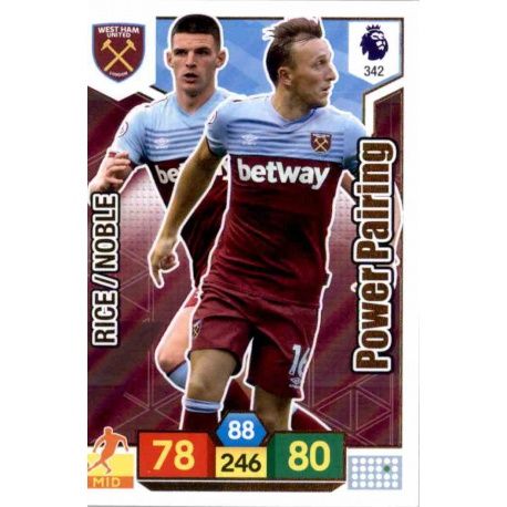 Mark Noble - Declan Rice West Ham United 342 Adrenalyn XL Premier League 2019-20
