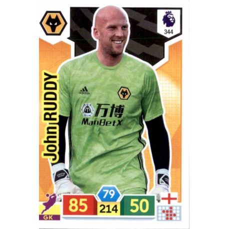 John Ruddy Wolverhampton Wanderers 344 Adrenalyn XL Premier League 2019-20