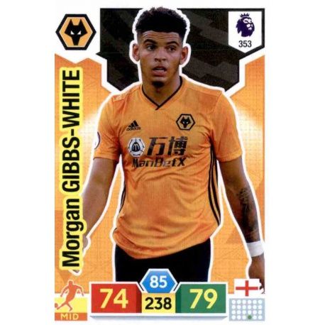 Morgan Gibbs-White Wolverhampton Wanderers 353 Adrenalyn XL Premier League 2019-20