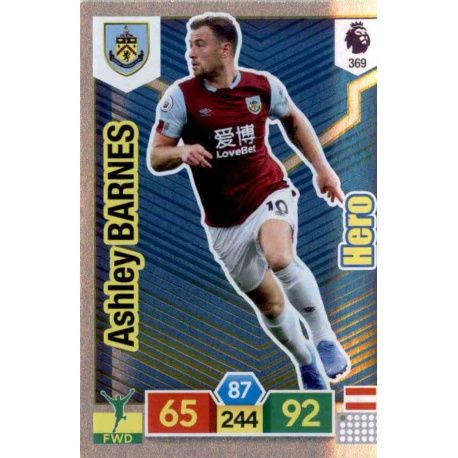 Ashley Barnes Hero Burnley 369 Adrenalyn XL Premier League 2019-20