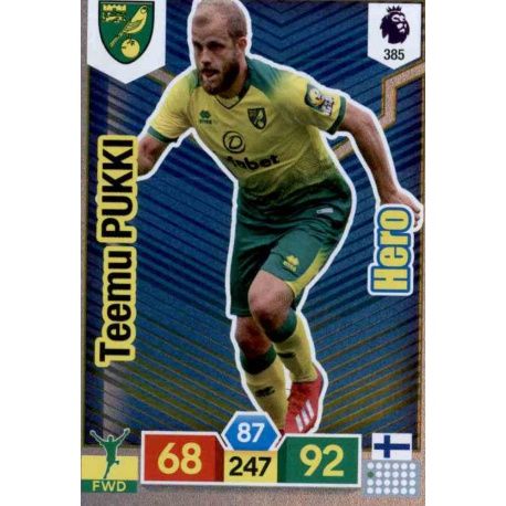 Teemu Pukki Hero Norwich City 385 Adrenalyn XL Premier League 2019-20