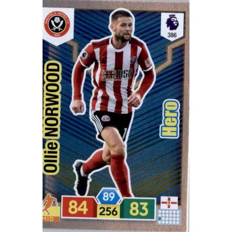 Oliver Norwood Hero Sheffield United 386 Adrenalyn XL Premier League 2019-20