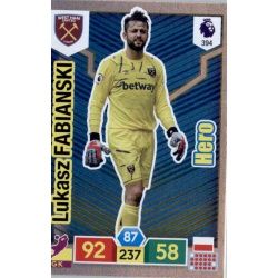 Lukasz Fabianski Hero West Ham United 394 Adrenalyn XL Premier League 2019-20