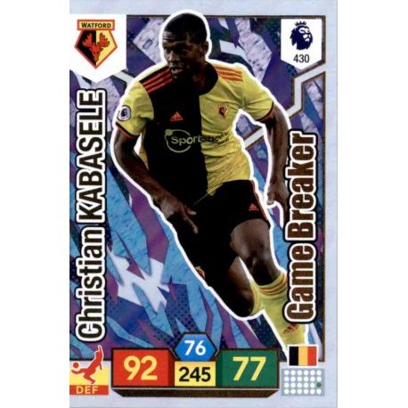 Christian Kabasele Game Breaker Watford 430 Adrenalyn XL Premier League 2019-20