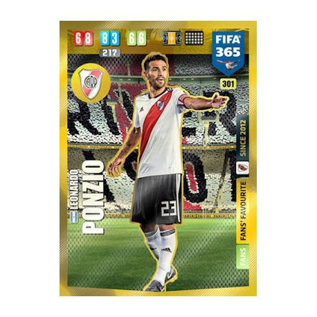 Leonrado Ponzio Fans Favourite River Plate 301 FIFA 365 Adrenalyn XL 2020