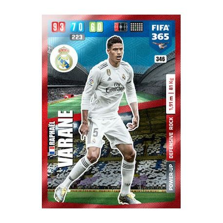 Raphaël Varane Defensive Rock Power-Up Real Madrid 346 FIFA 365 Adrenalyn XL 2020