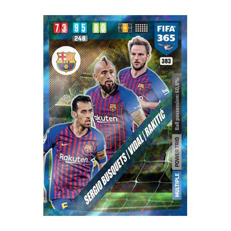 Busquets - Vidal - Rakitić Power Trio Multiple Barcelona 383 FIFA 365 Adrenalyn XL 2020