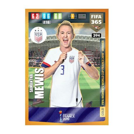 Samantha Mewis Gold Fifa Women’s World Cup Winner USA 394 FIFA 365 Adrenalyn XL 2020