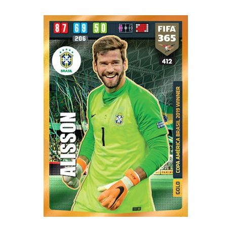 Alisson Copa America Brasil 2019 Winner Brazil 412 FIFA 365 Adrenalyn XL 2020