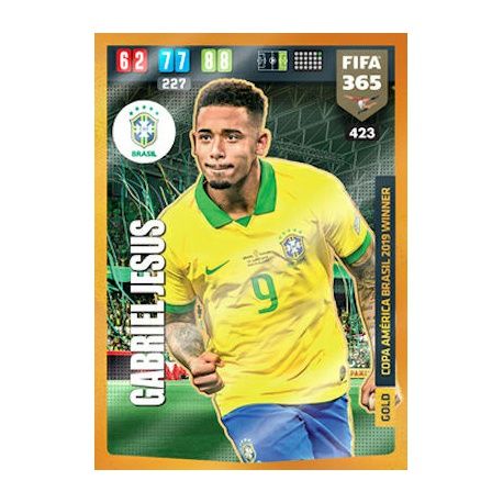 Gabriel Jesus Copa America Brasil 2019 Winner Brazil 423 FIFA 365 Adrenalyn XL 2020