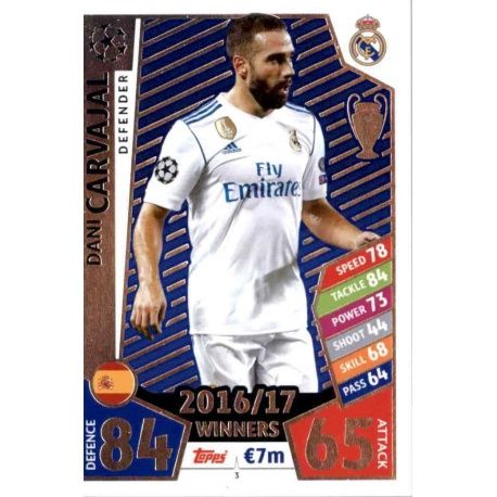 Dani Carvajal Real Madrid 3 Match Attax Champions 2017-18