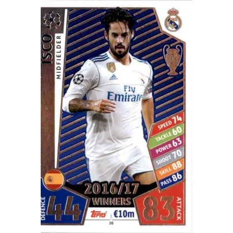 Isco Real Madrid 10 Match Attax Champions 2017-18