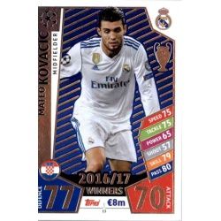 Mateo Kovačić Real Madrid 13 Match Attax Champions 2017-18