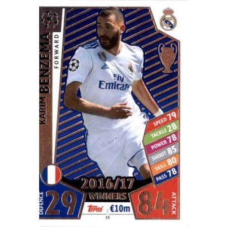 Karim Benzema Real Madrid 15 Match Attax Champions 2017-18