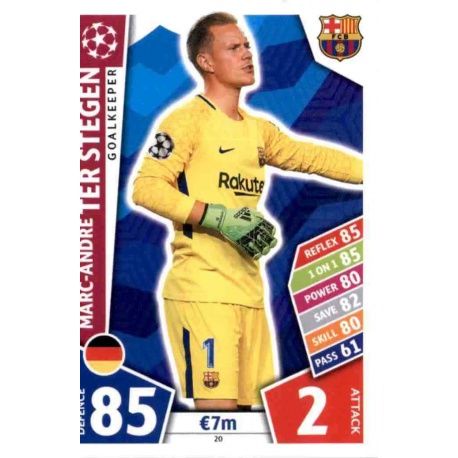 Marc-André Ter Stegen Barcelona 20 Match Attax Champions 2017-18