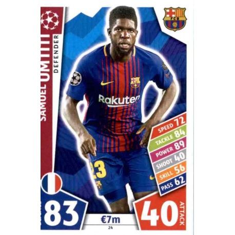 Samuel Umtiti Barcelona 24 Match Attax Champions 2017-18