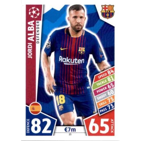 Jordi Alba Barcelona 25 Match Attax Champions 2017-18